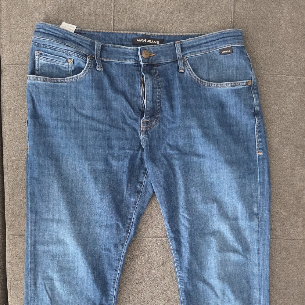 Mavi Men's Denim Slim Straight Jeans in Deep Blue